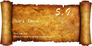 Suri Imre névjegykártya